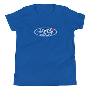 Youth Short Sleeve T-Shirt Hawaii Triathlon Center Logo White
