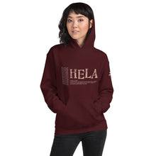 Load image into Gallery viewer, Unisex Hoodie HELA Front &amp; Shoulder printing Logo White
