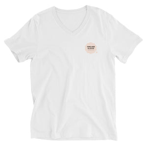 Unisex Short Sleeve V-Neck T-Shirt #WE ARE ALOHA Series Cloud Pink