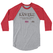 Load image into Gallery viewer, 3/4 sleeve raglan shirt KAWELU Flag

