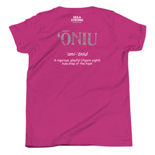 Load image into Gallery viewer, Youth Short Sleeve T-Shirt ONIU Front &amp; Back Printing Logo White
