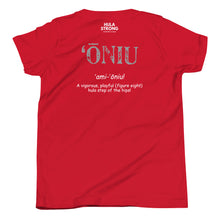 Load image into Gallery viewer, Youth Short Sleeve T-Shirt ONIU Front &amp; Back Printing Logo White
