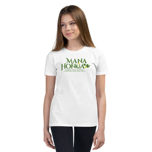 MANA HONUA Youth Short Sleeve T-Shirt Logo Green