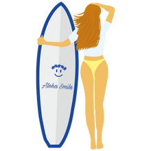 Load image into Gallery viewer, Aloha Smile ユニセックスTシャツ 濃い色（サーファーガール / Surfer Girl）
