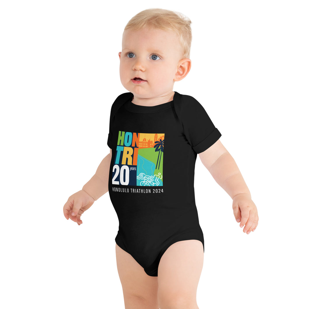 Baby Bodysuits Honolulu Triathlon 2024 20th (text white)