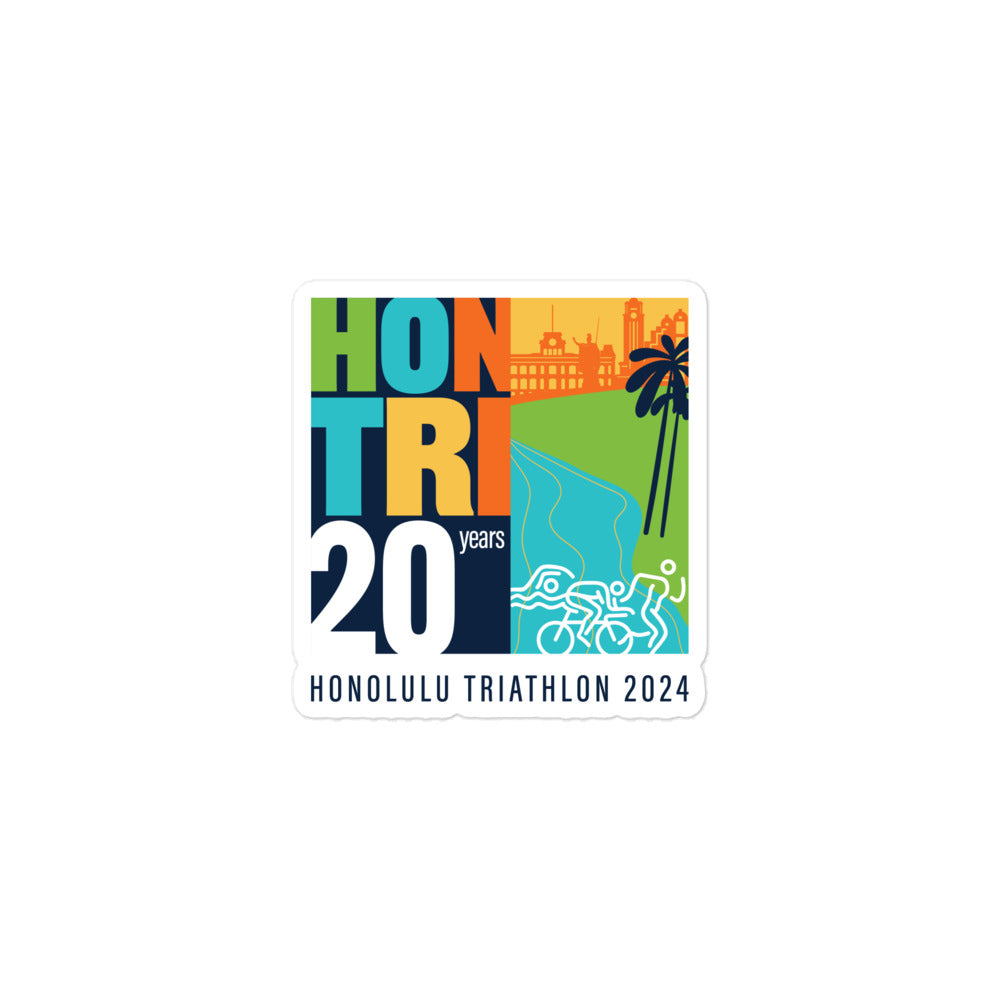 Bubble-free stickers Honolulu Triathlon 2024 20th