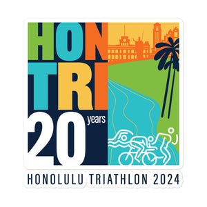 Bubble-free stickers Honolulu Triathlon 2024 20th