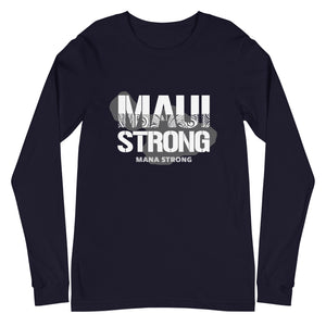 Unisex Long Sleeve Tee MauiStrong Logo White