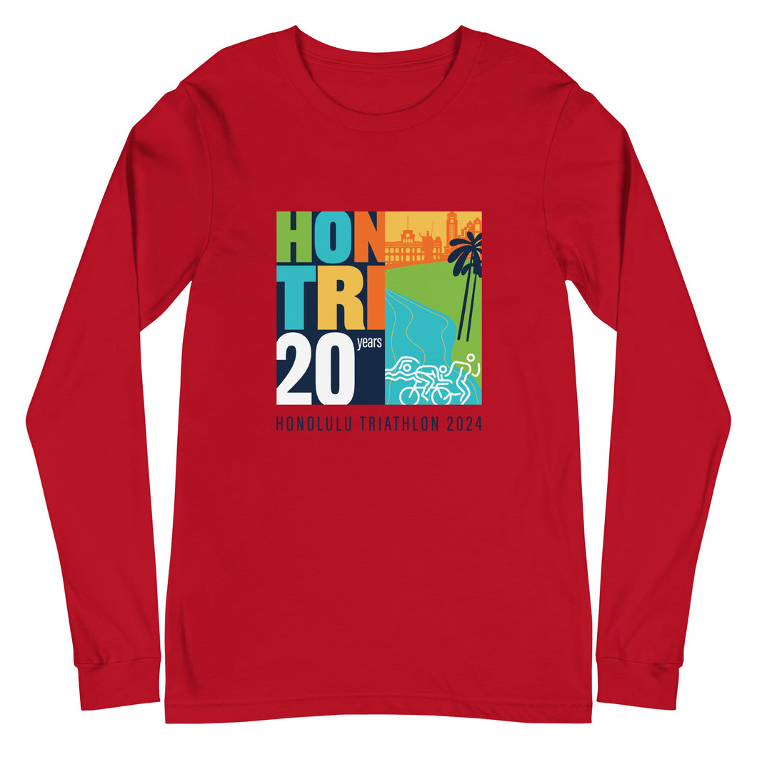 Unisex Long Sleeve Tee Honolulu Triathlon 2024 20th