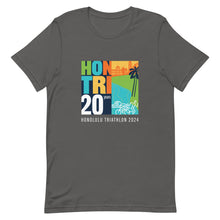 Load image into Gallery viewer, Short-Sleeve Unisex T-Shirt Honolulu Triathlon 2024 20th (text white)

