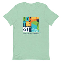 Load image into Gallery viewer, Short-Sleeve Unisex T-Shirt Honolulu Triathlon 2024 20th
