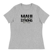 Load image into Gallery viewer, Women&#39;s Relaxed T-Shirt MauiStrong Logo Black
