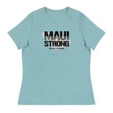Load image into Gallery viewer, Women&#39;s Relaxed T-Shirt MauiStrong Logo Black
