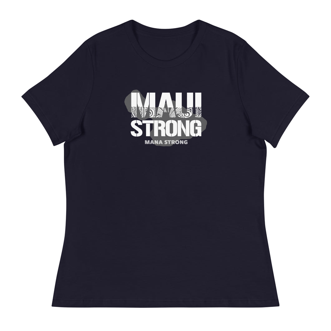 Women's Relaxed T-Shirt MauiStrong Logo White