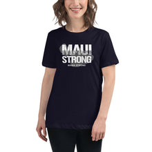 Load image into Gallery viewer, Women&#39;s Relaxed T-Shirt MauiStrong Logo White
