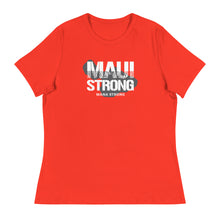 Load image into Gallery viewer, Women&#39;s Relaxed T-Shirt MauiStrong Logo White
