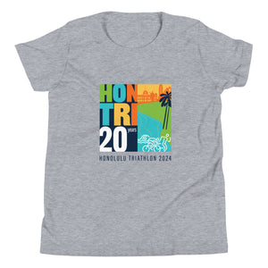 Youth Short Sleeve T-Shirt Honolulu Triathlon 2024 20th