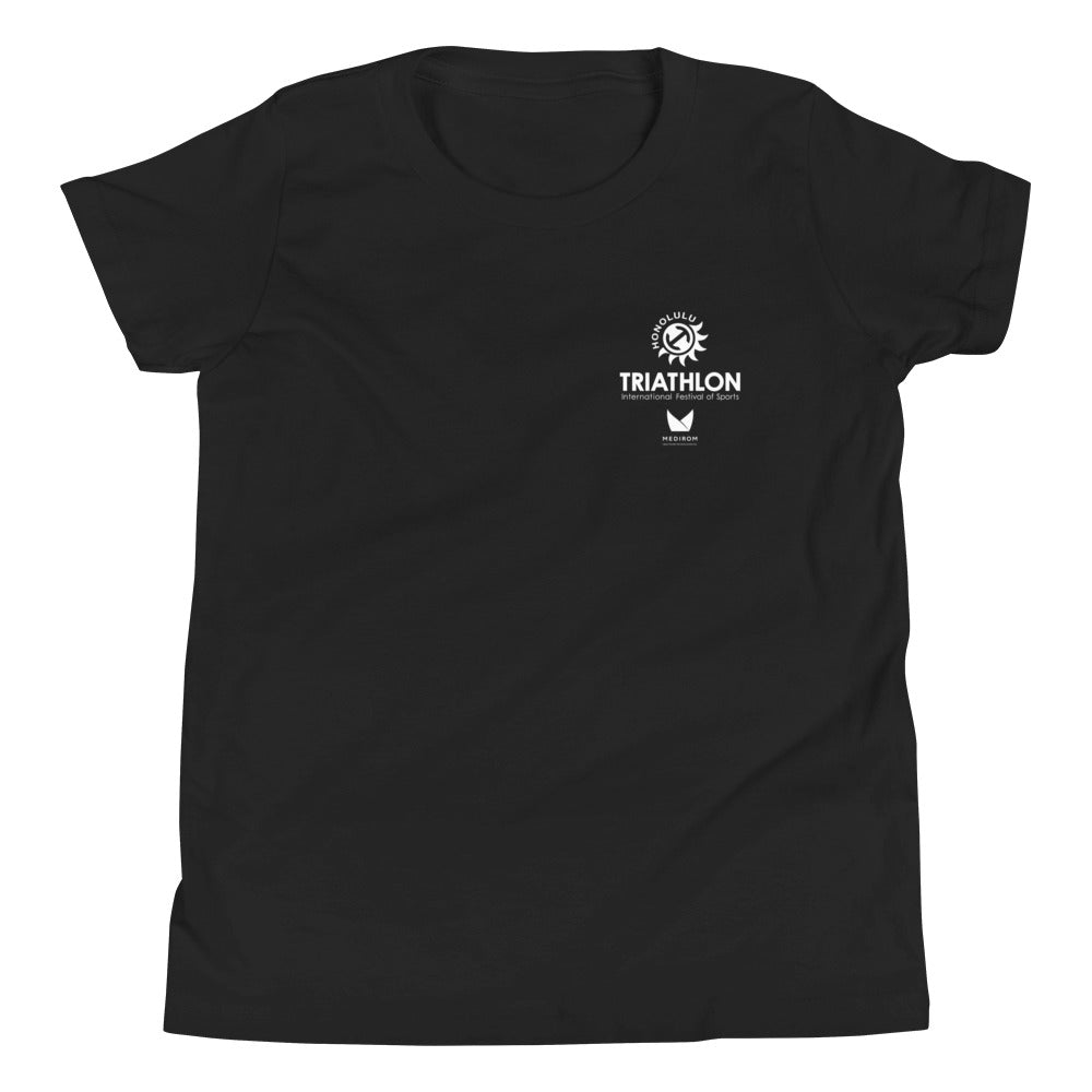 Youth Short Sleeve T-Shirt Honolulu Triathlon 2023 (Logo White)