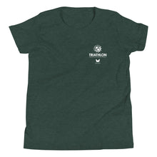 Load image into Gallery viewer, Youth Short Sleeve T-Shirt Honolulu Triathlon 2023 (Logo White)
