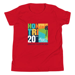 Youth Short Sleeve T-Shirt Honolulu Triathlon 2024 20th