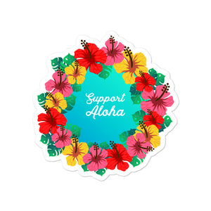 Bubble-free stickers #SUPPORT ALOHA Series Flower
