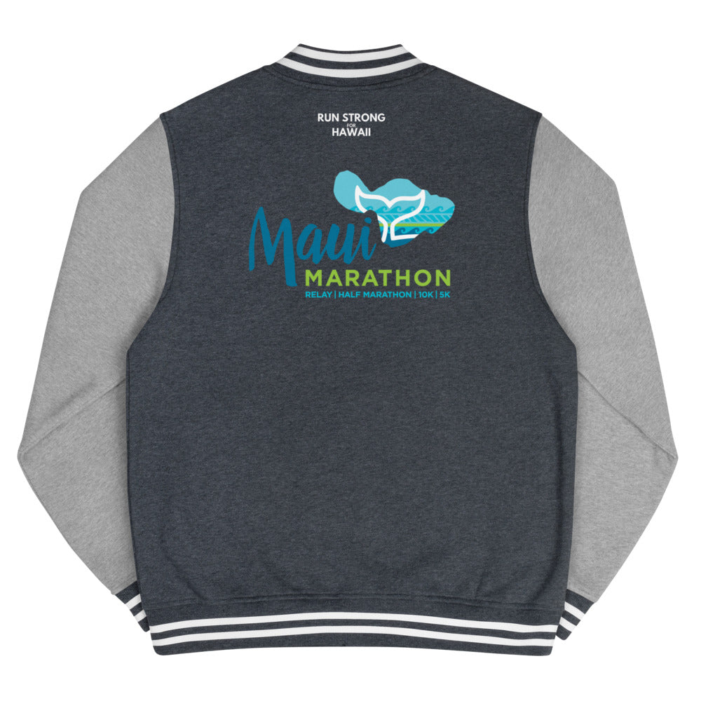 Men's Letterman Jacket Maui Marathon Back printing