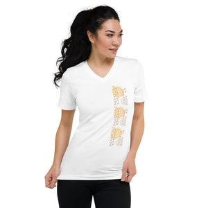 Unisex Short Sleeve V-Neck T-Shirt KAHOLO Front & Back Printing