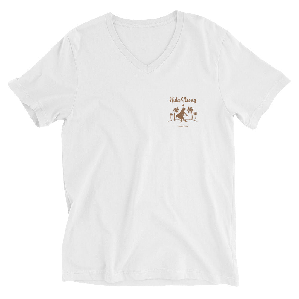 Unisex Short Sleeve V-Neck T-Shirt HULA STRONG Girl
