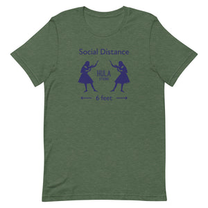 Short-Sleeve Unisex T-Shirt HULA STRONG Girl #3 (Social distance) Logo navy