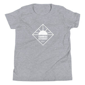 Youth Short Sleeve T-Shirt SUNRISE Restaurant Hawaii Logo White