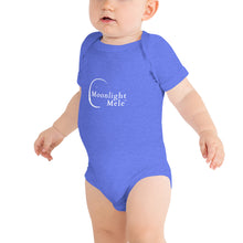 Load image into Gallery viewer, Baby Bodysuits Moonlight Mele Logo White
