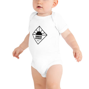 Baby Bodysuits SUNRISE Restaurant Hawaii Logo Black