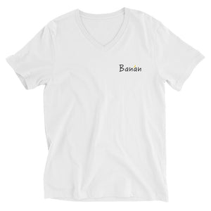 Unisex Short Sleeve V-Neck T-Shirt Banan Logo Black