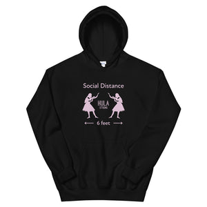 Unisex Hoodie HULA STRONG Girl #3 (Social distance) Logo light pink