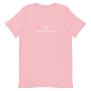Short-Sleeve Unisex T-Shirt Peace Cafe Hawaii Logo White