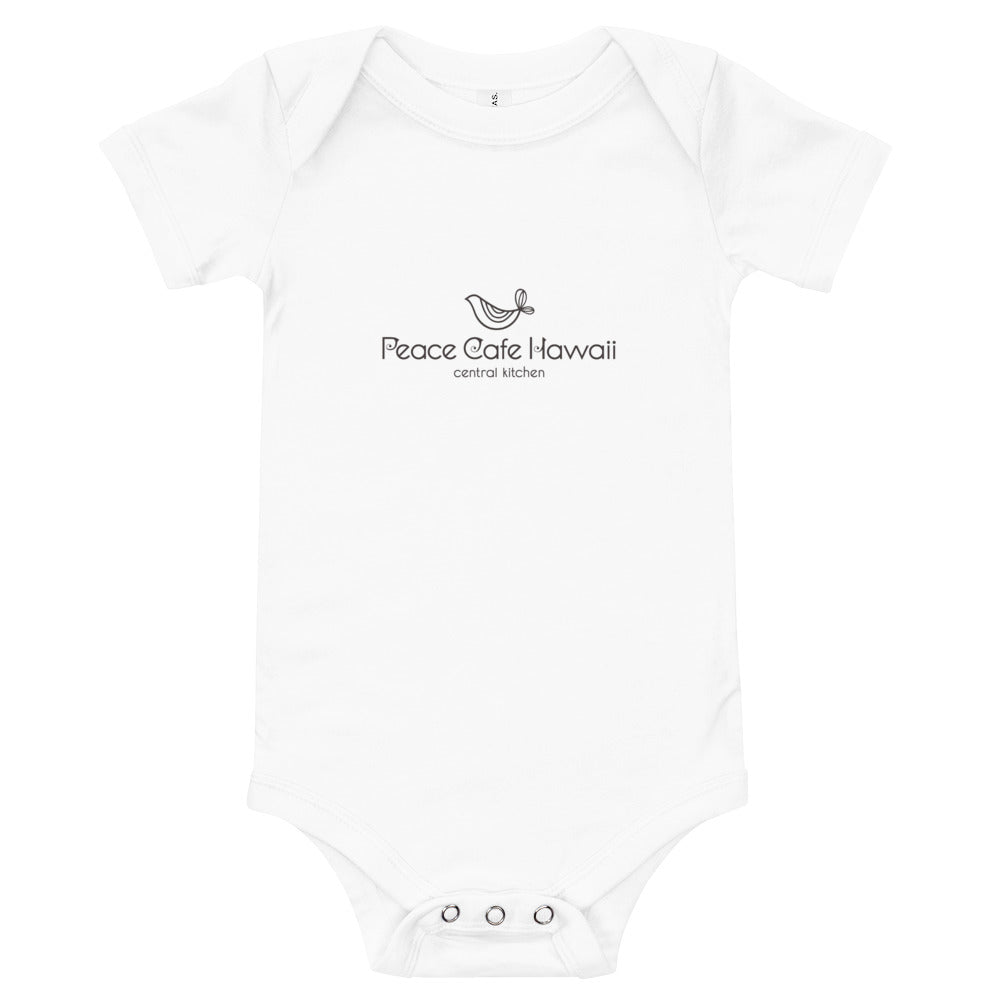 Baby Bodysuits Peace Cafe Hawaii Logo Black