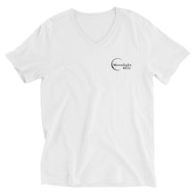 Load image into Gallery viewer, Unisex Short Sleeve V-Neck T-Shirt Moonlight Mele Logo Black
