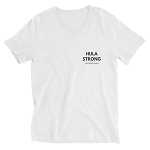 Unisex Short Sleeve V-Neck T-Shirt HULA STRONG Logo Black