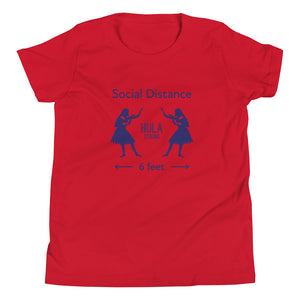 Youth Short Sleeve T-Shirt HULA STRONG Girl #3 (Social distance) Logo navy