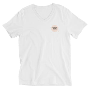 Unisex Short Sleeve V-Neck T-Shirt #SUPPORT ALOHA Series Cloud Pink