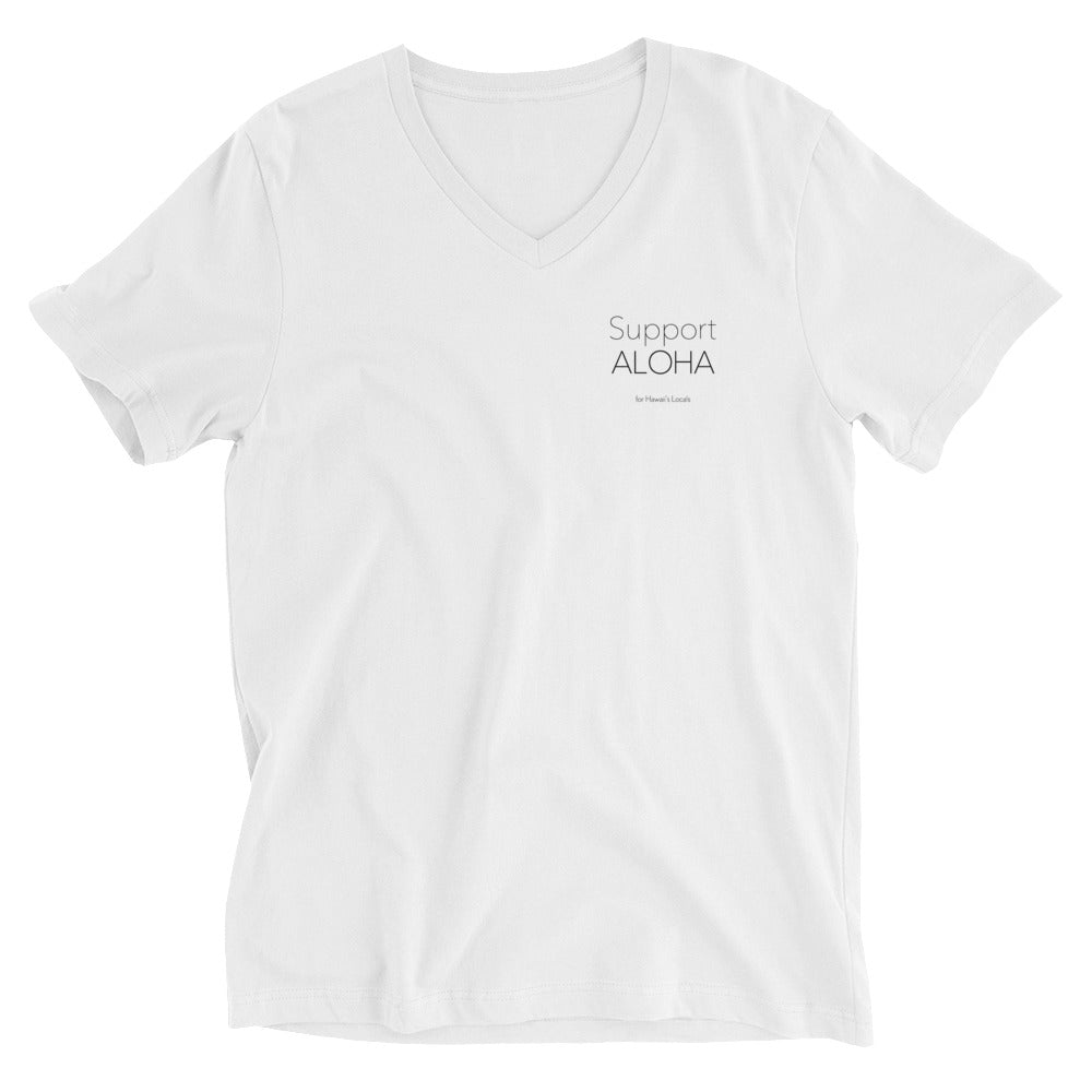Unisex Short Sleeve V-Neck T-Shirt #SUPPORT ALOHA Series Mono