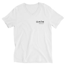 Load image into Gallery viewer, Unisex Short Sleeve V-Neck T-Shirt NIO Snow Ice &amp; Tea
