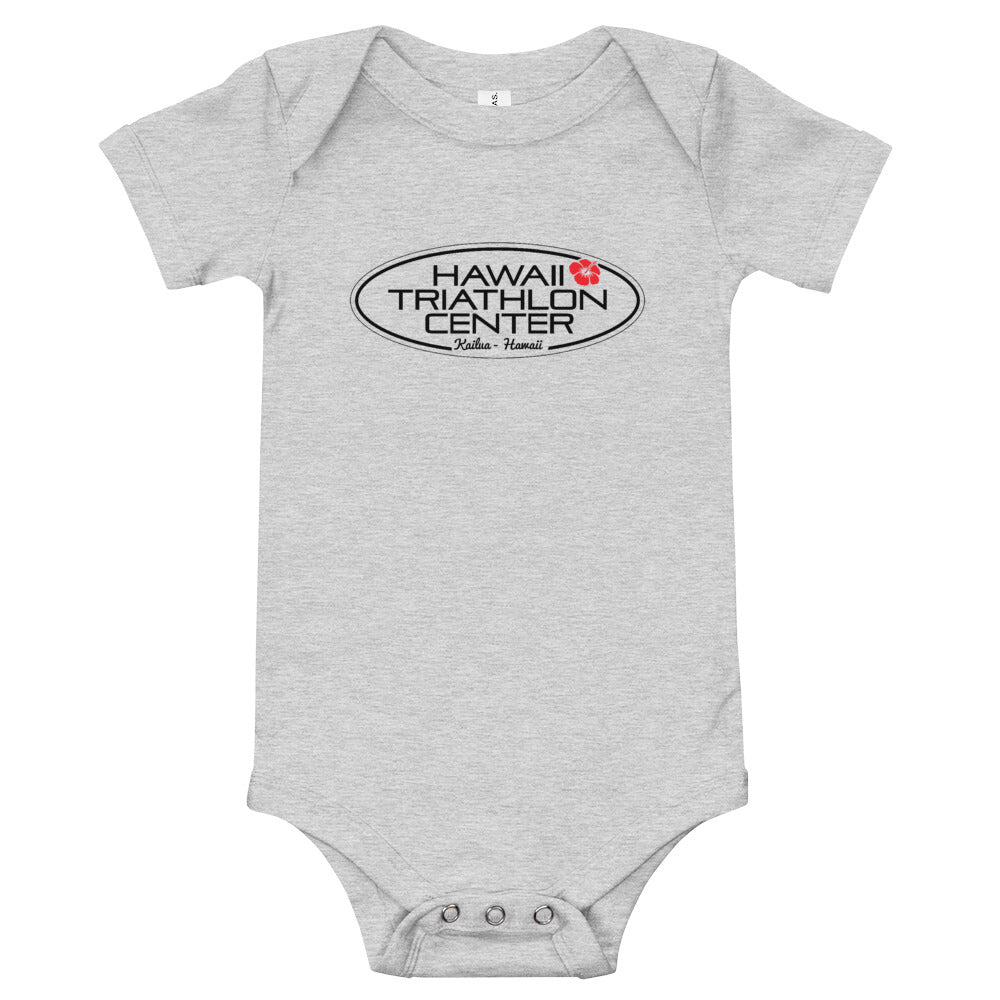 Baby Bodysuits Hawaii Triathlon Center Logo Black