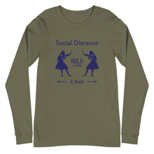 Load image into Gallery viewer, Unisex Long Sleeve Tee HULA STRONG Girl #3 (Social distance) Logo navy

