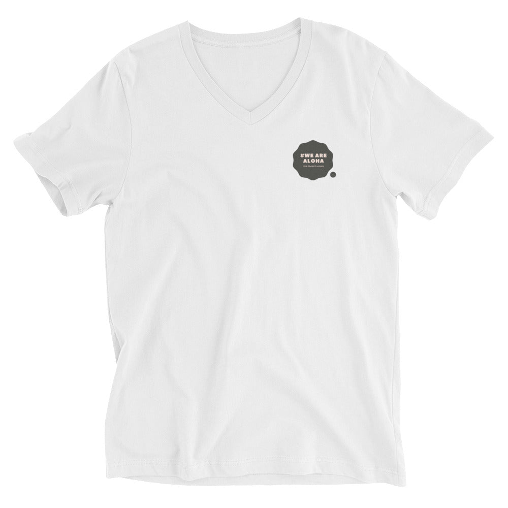 Unisex Short Sleeve V-Neck T-Shirt #WE ARE ALOHA Series Cloud Black