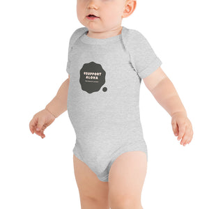 Baby Bodysuit #SUPPORT ALOHA Series Cloud Black