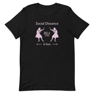 Short-Sleeve Unisex T-Shirt HULA STRONG Girl #3 (Social distance) Logo light pink