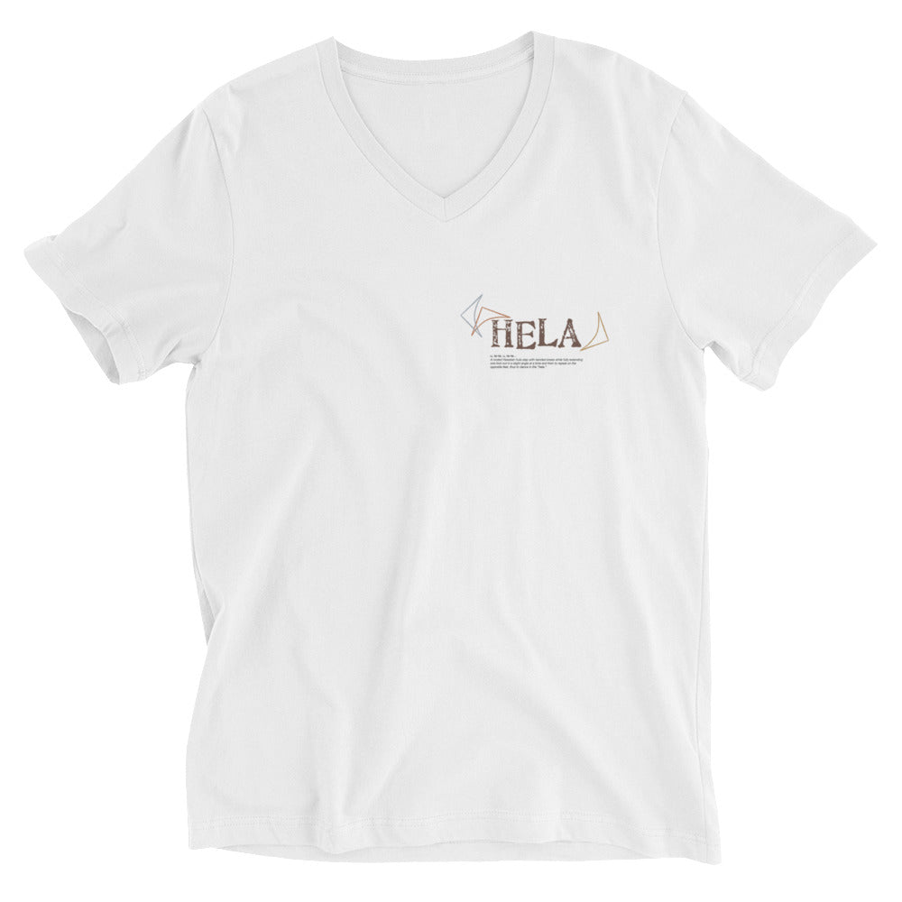 Unisex Short Sleeve V-Neck T-Shirt HELA Front & Back Printing