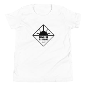 Youth Short Sleeve T-Shirt SUNRISE Restaurant Hawaii Logo Black