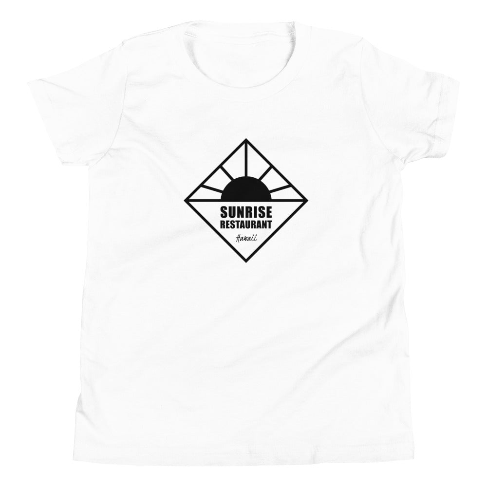 Youth Short Sleeve T-Shirt SUNRISE Restaurant Hawaii Logo Black